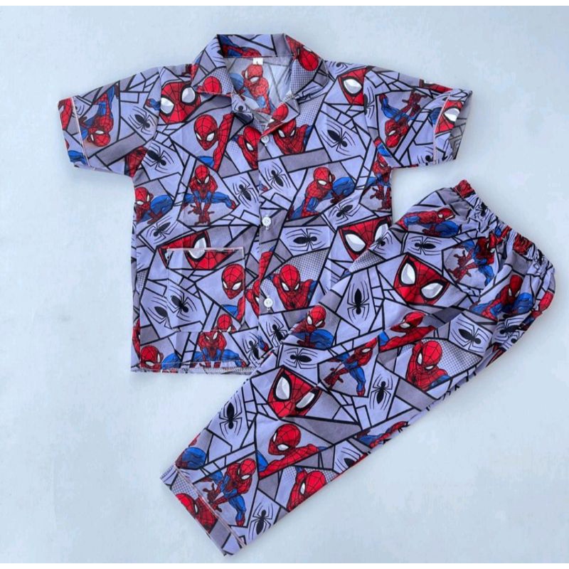 MERAH Boys' Pajamas/Boys' Pajamas/Gray SPIDERMAN Children's Pajamas/Blue SPIDERMAN Children's Pajamas/Red SPIDERMAN Children's Pajamas/Boys' Sleepwear/Boys' Suits/Boys' Pajamas Boy