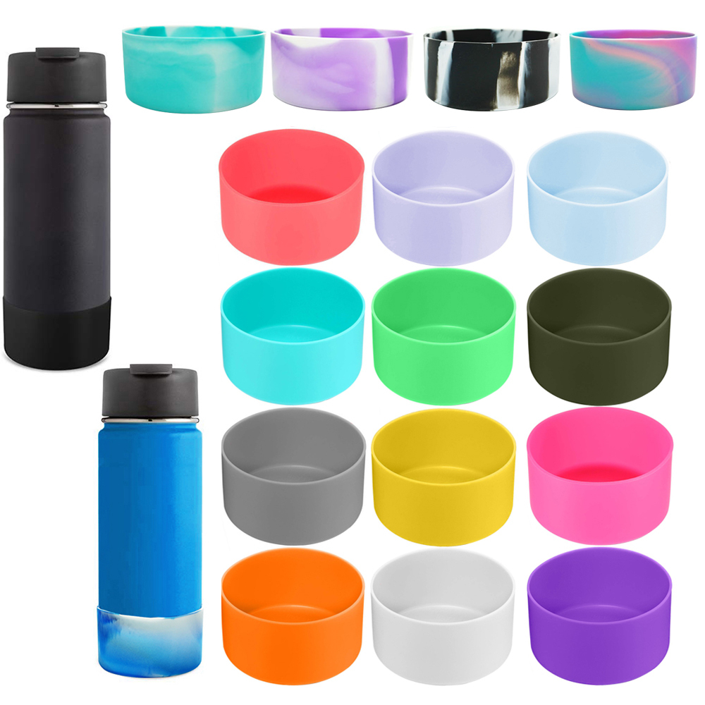 Protective Silicone Boot for Aquaflask and Hydroflask 12oz-40oz Wide Mouth Water Bottle, BPA Free Anti-Slip Bottom Sleeve Cover