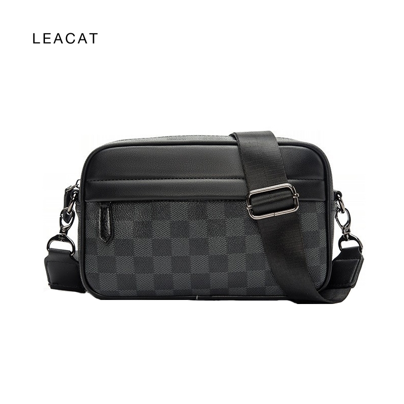Leacat Korean Side Bags Pu Leather Crossbody Bag Sling Bags For Men