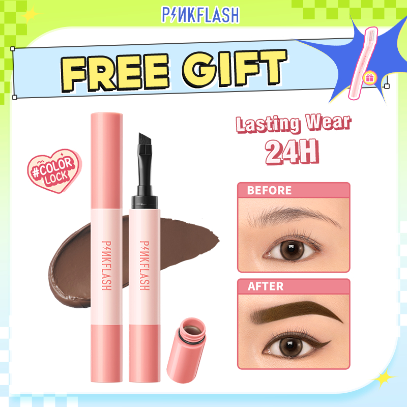 PINKFLASH #ColorStay Eyebrow Pomade Cream High Pigment Smudge-proof Long-lasting Non-caking Soft Smooth Quick-Shaping