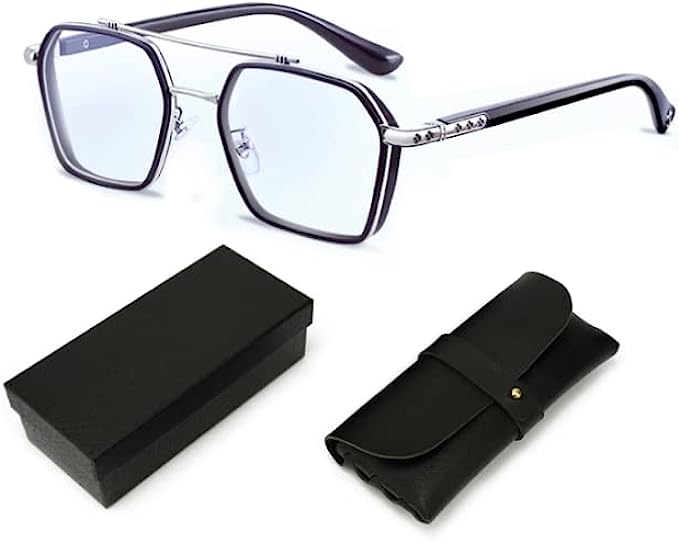 Blue Light Blocking Glasses Men Women TR90 Mental Computer/Phone/TV/Gaming/Reading Glasses Anti Eyestrain