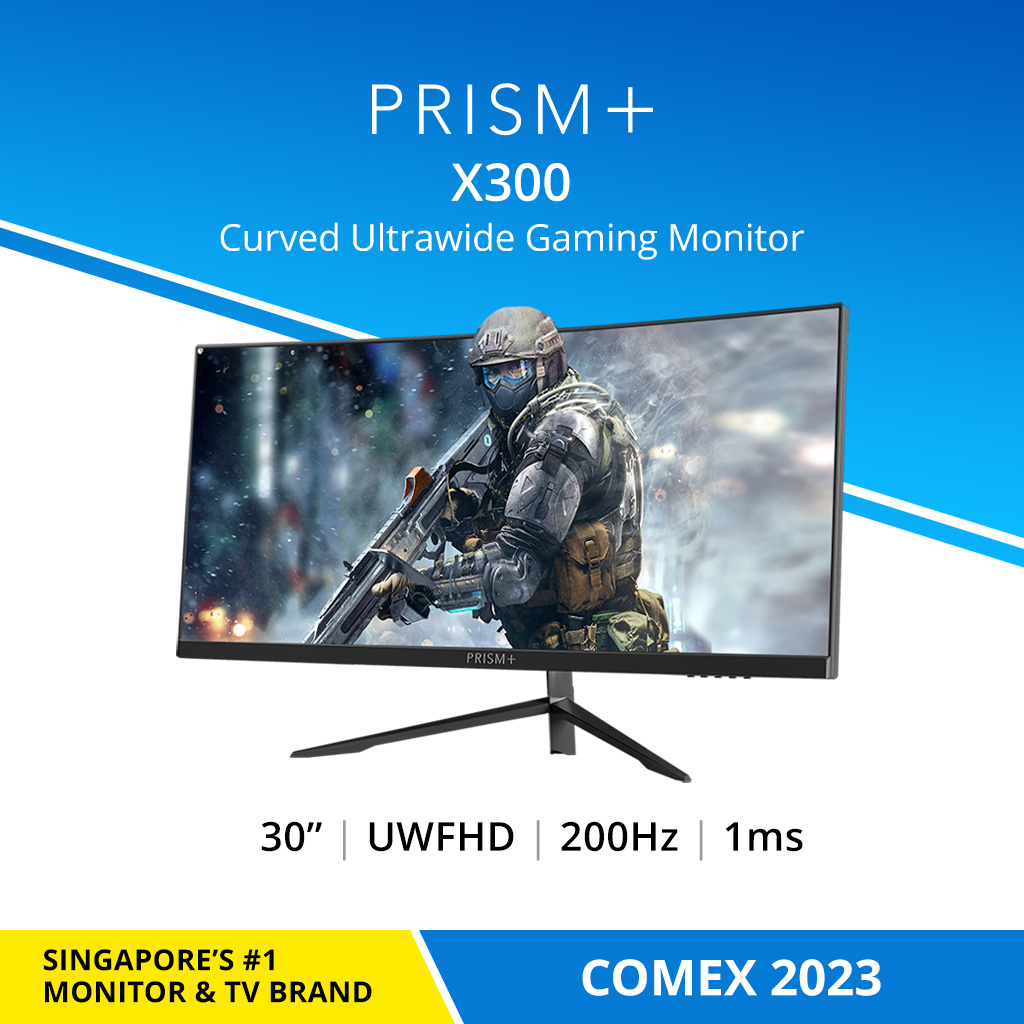 PRISM+ X300 30" 200Hz 1ms Curved Ultrawide 21:9 WFHD [2560 x 1080] FreeSync G-Sync Ready Gaming Monitor
