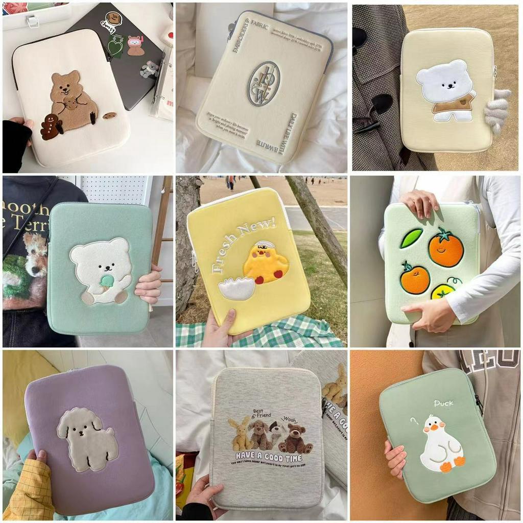 Korean style laptop bag cute embroidery design shockproof suitable for 10/11 inch 13/14 inch 15/15.6 inch