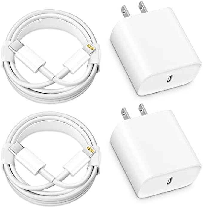 iPhone 13 12 11 Charger Fast Charging, 【Apple MFi Certified】2-Pack 20W USB C Fast Charger with 6FT USB C to Lightning Cable Compatible with iPhone 13/12/11/Xs/8, iPad, AirPods Pro and More